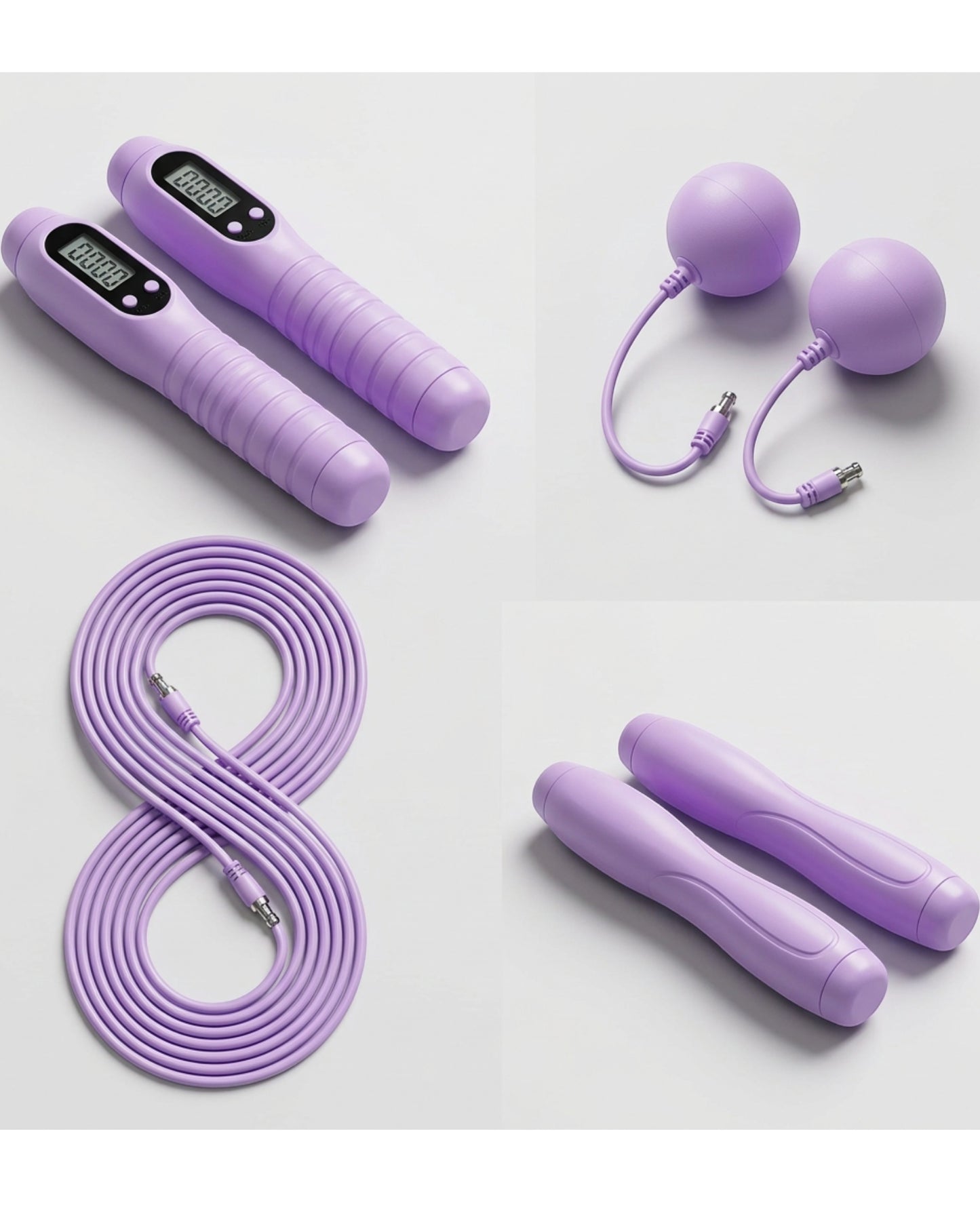 Ymxvk Lavender Digital Cordless Jump Rope Set