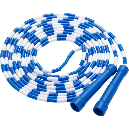 Ymxvk Blue White Beaded Rhythm Jump Rope 8.5 ft
