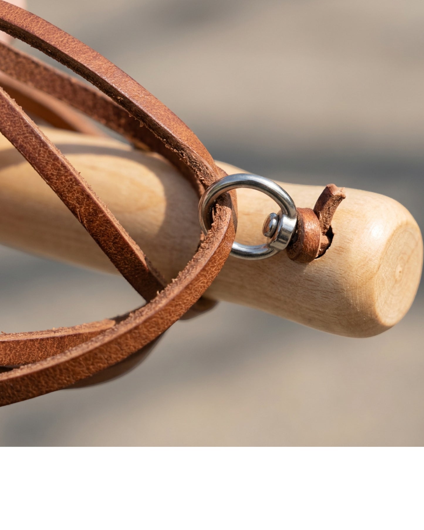 Ymxvk Brown Leather Training Jump Rope Wood Handles