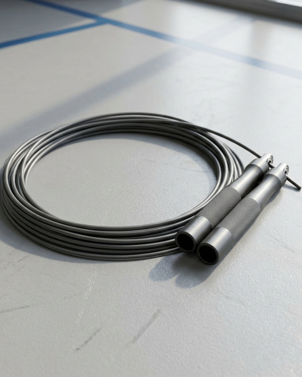 Ymxvk Cablearc Coated Steel Jump Rope Adjustable 9.8 ft Graphite - Lifestyle view