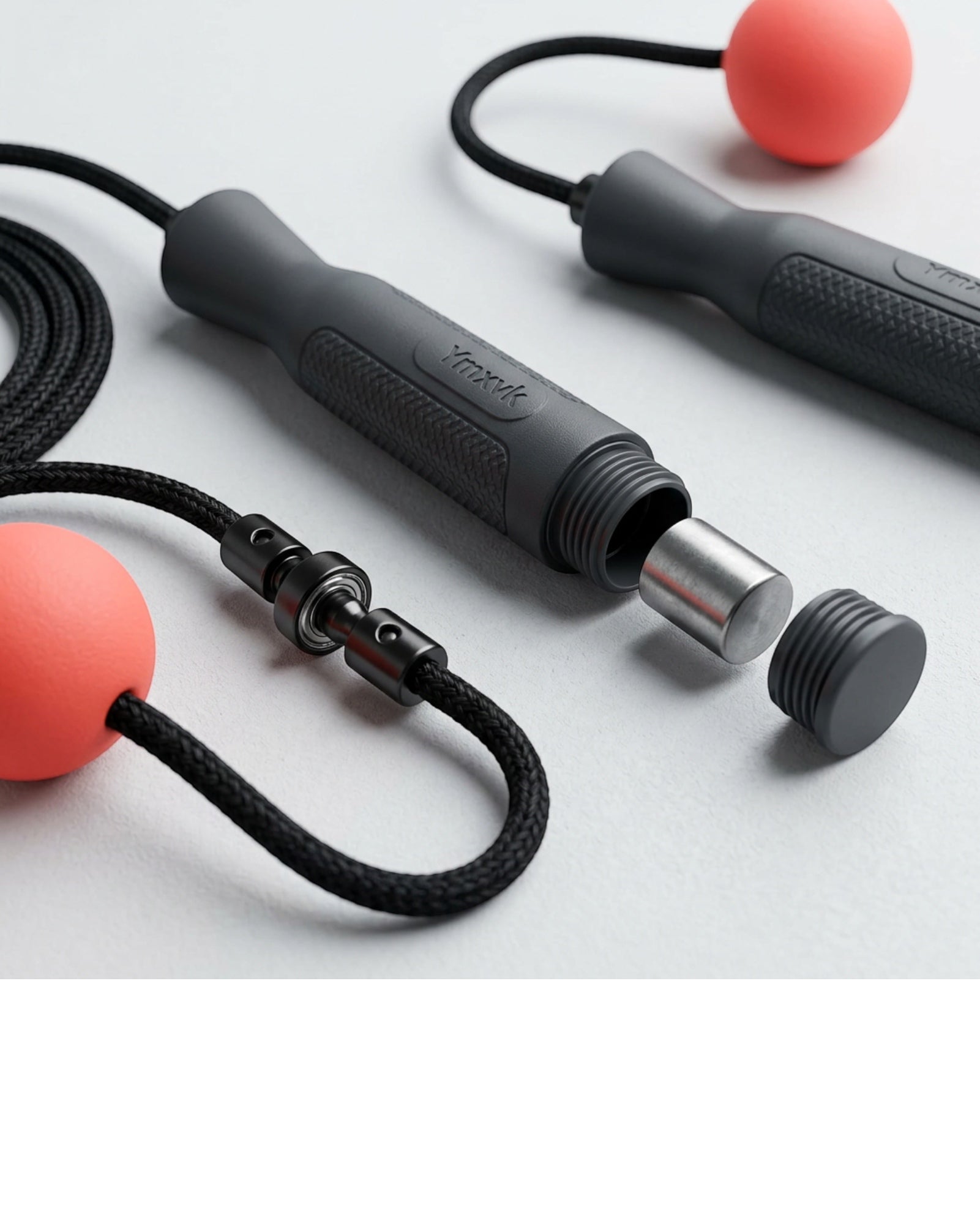 Ymxvk Cordless Weighted Ball Jump Rope 180 g Charcoal Coral - Detail view