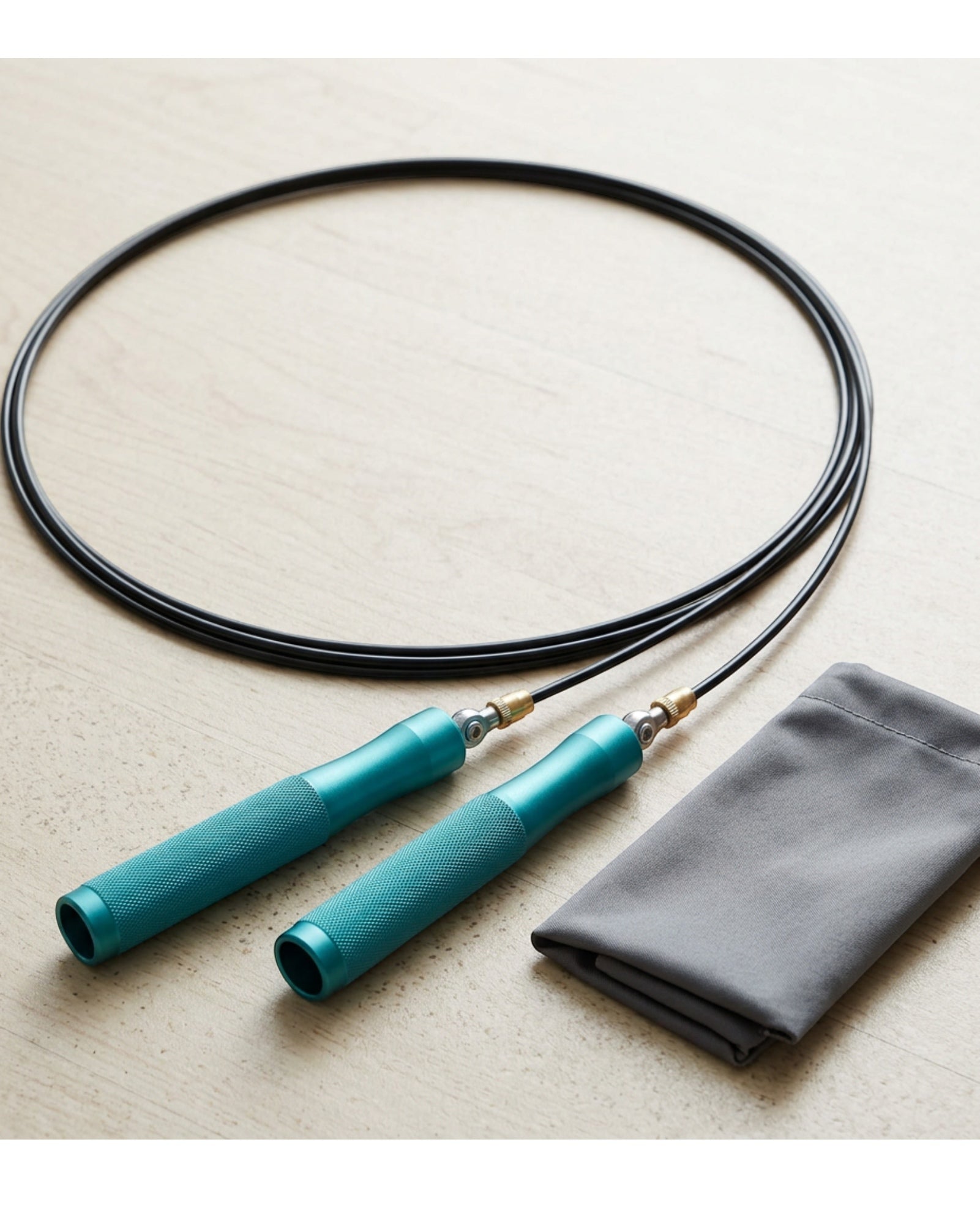Ymxvk Dual Bearing Steel Cable Speed Jump Rope 3 m Teal - Lifestyle view