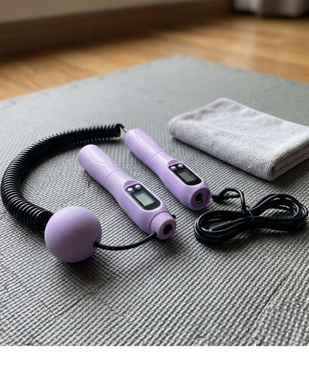Ymxvk Lavender Digital Cordless Jump Rope Set