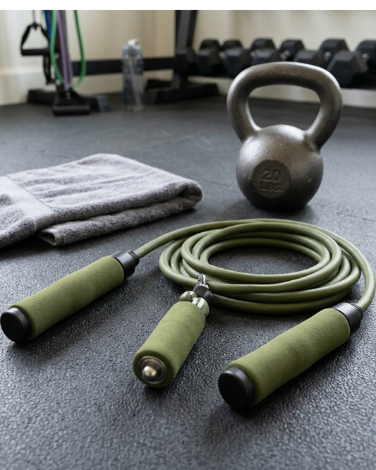 Ymxvk Olive Weighted Jump Rope 1 lb Foam Handles