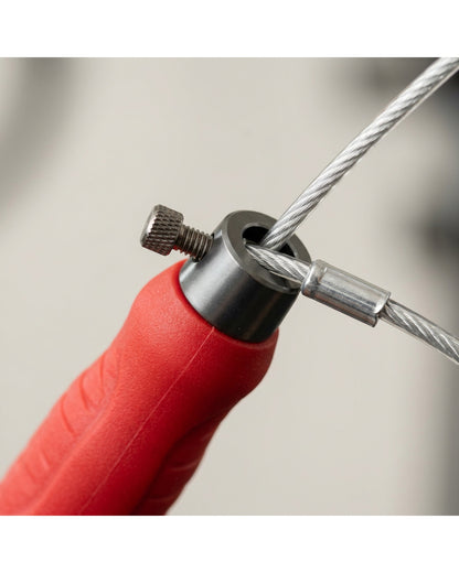 Ymxvk Red Silver Cable Jump Rope 10 ft Adjustable
