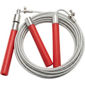 Ymxvk Red Silver Cable Jump Rope 10 ft Adjustable