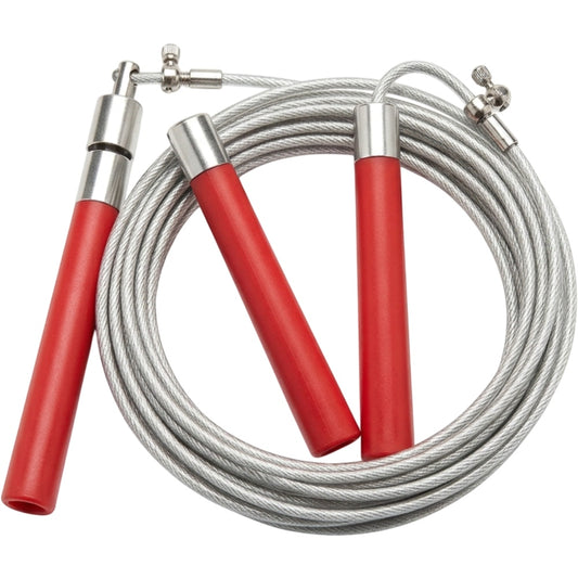 Ymxvk Red Silver Cable Jump Rope 10 ft Adjustable