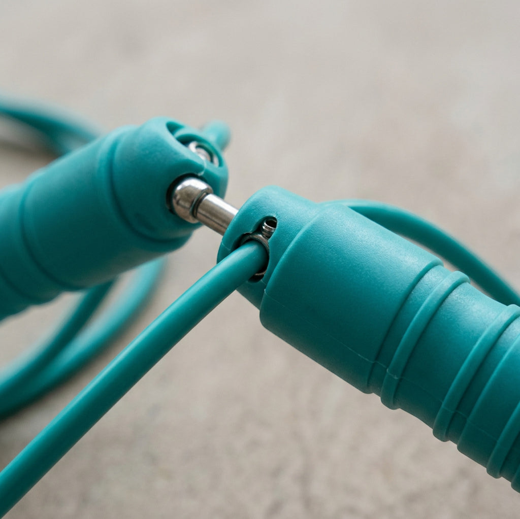 Ymxvk Turnline PVC Jump Rope Adjustable 9 ft Teal - Detail view